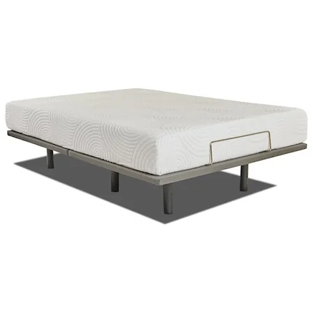 Full 10" Gel Memory Foam Mattress and Power Base with Whisper High-Performance Motor